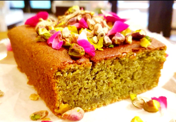 Maunika Gowardhan's cardamom and pistachio cake | appetite magazine